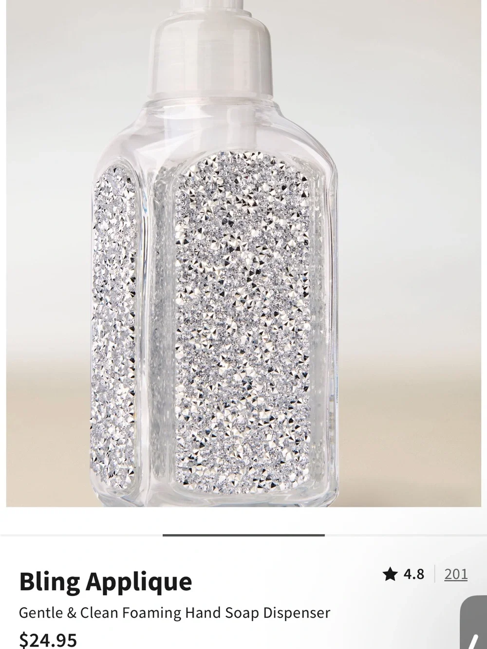 NEW BBW SILVER GLITTER HAND SOAP DISPENSER